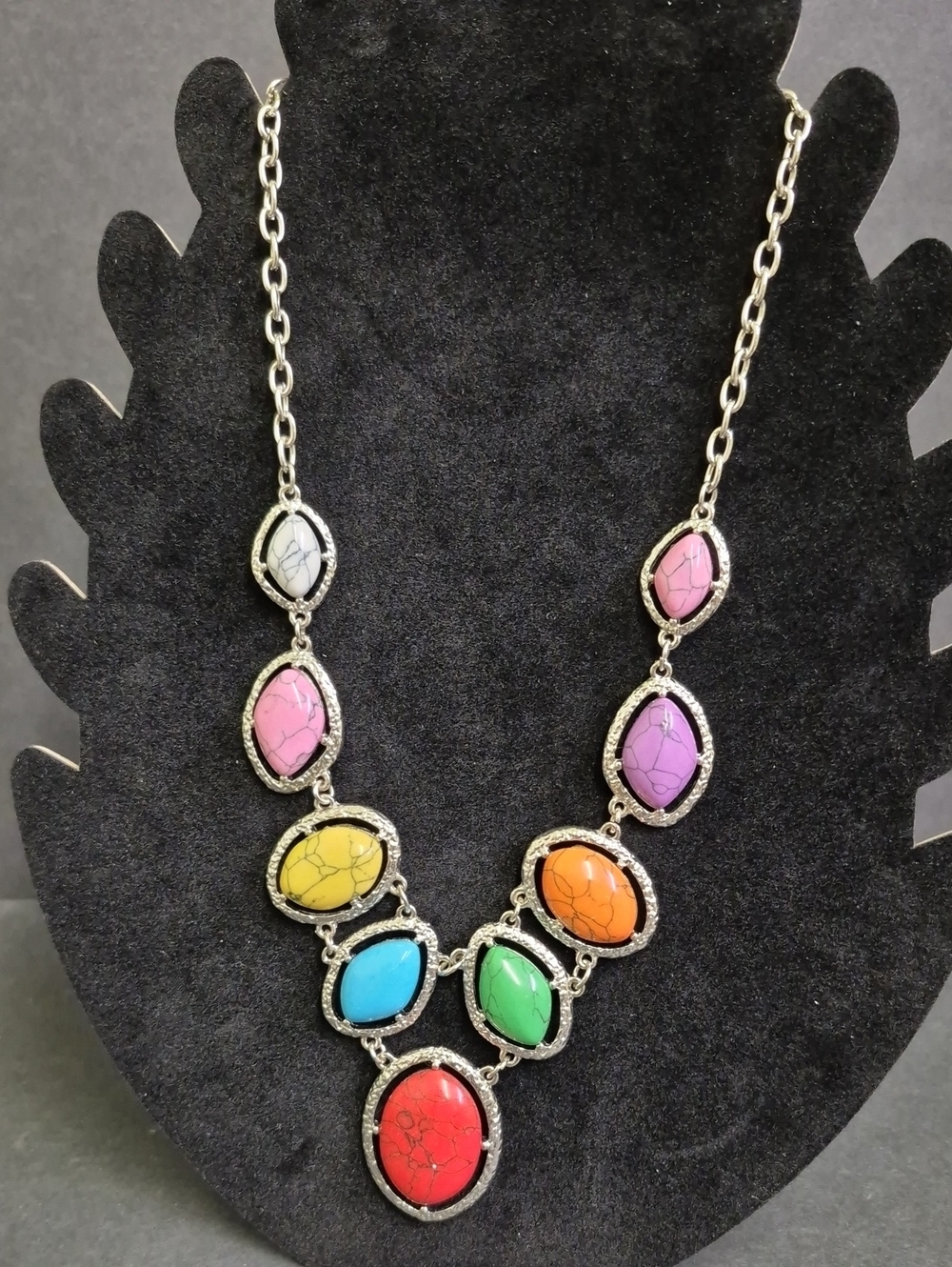 Multicolor Stone Statement Necklace